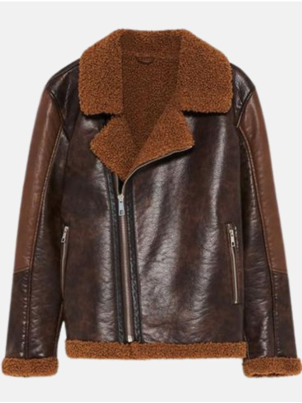 Ambrose Wrestling Brown Shearling Jacket