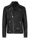 Men's Berlin Black Leather Moto Jacket