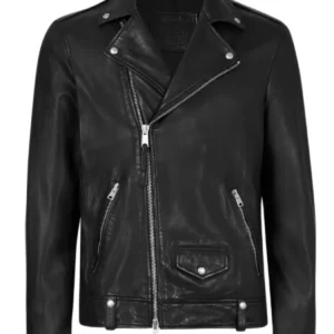 Men's Berlin Black Leather Moto Jacket