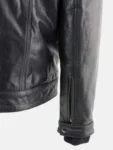 Mens Black Hooded Leather Jacket