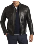 Men's Black Leather Biker Jacket