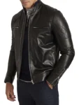 Men's Black Leather Biker Jacket