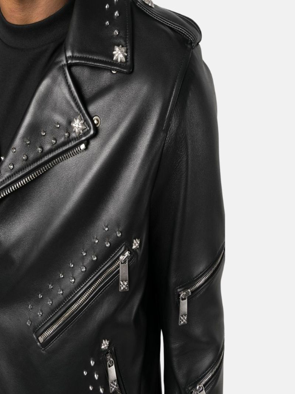 Men's John Richmond Studded Leather Jacket