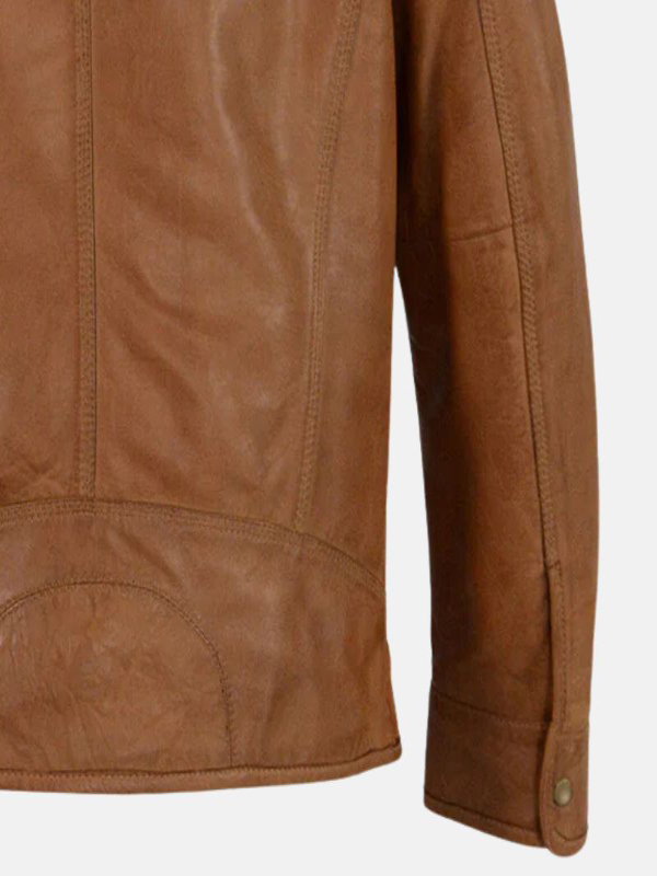 Men’s Cafe Racer Brown Leather Biker Jacket