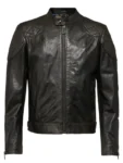 David Quilted Black Leather Jacket