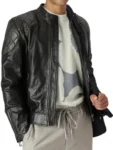 David Quilted Black Leather Jacket