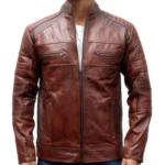 Distressed Cafe Racer Vintage Leather Jacket