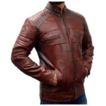 Distressed Cafe Racer Vintage Leather Jacket