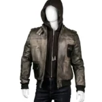 Mens Grey Leather Jacket