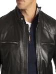 Men's Black Leather Biker Jacket