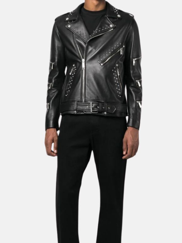 Men's John Richmond Studded Leather Jacket