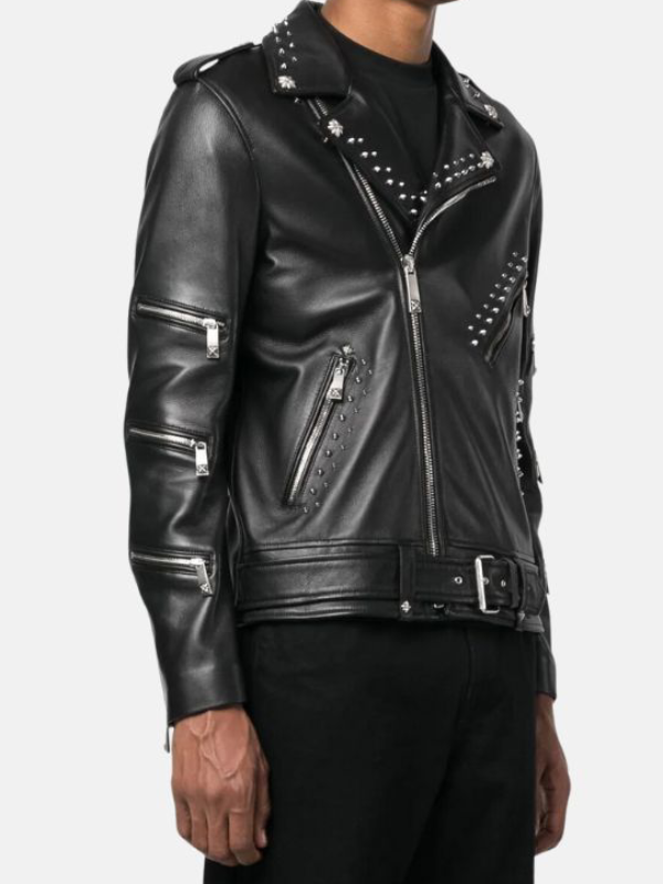 Men's John Richmond Studded Leather Jacket