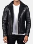 Men's Aviator Leather Black Biker Jacket