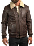 Men's A2 Aviator Cockpit Brown Bomber Leather Jacket