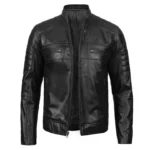 Men Black Cafe Racer Jacket