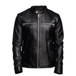 Men Black Detachable Hooded Jacket