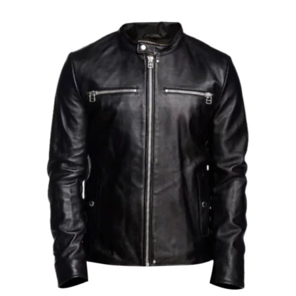 Men Black Detachable Hooded Jacket