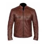 Men Brown Distressed Biker Jacket