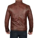 Men Brown Distressed Biker Jacket