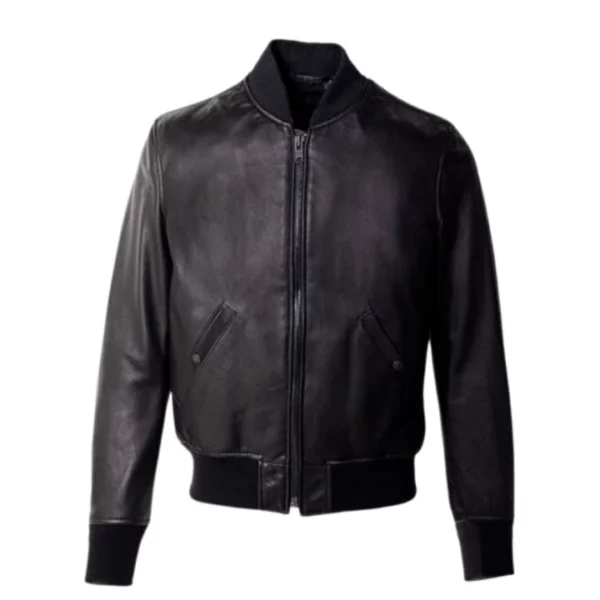 Men Casual Black Bomber Jacket