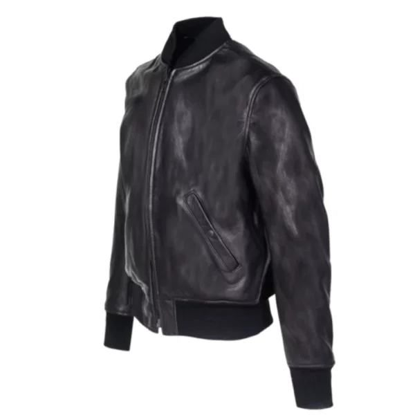 Men Casual Black Bomber Jacket