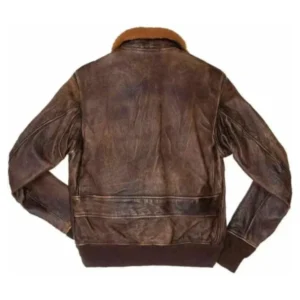 Men Distressed Flight Bomber Jacket Back