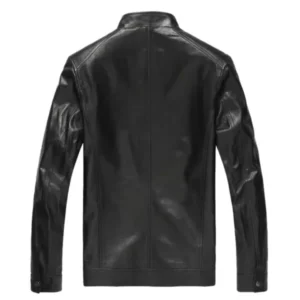 Men Fashion Leather Motorcycle Jacket Back