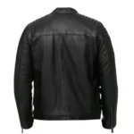 Men Quilted Biker Black Jacket