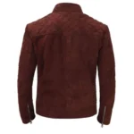 Men Suede Leather Quilted Jacket