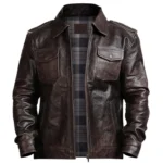 Men Vintage Dark Brown Jacket