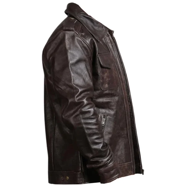 Men Vintage Dark Brown Jacket