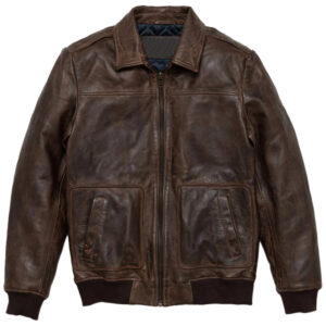 Men's A2 Aviator Cockpit Brown Bomber Leather Jacket