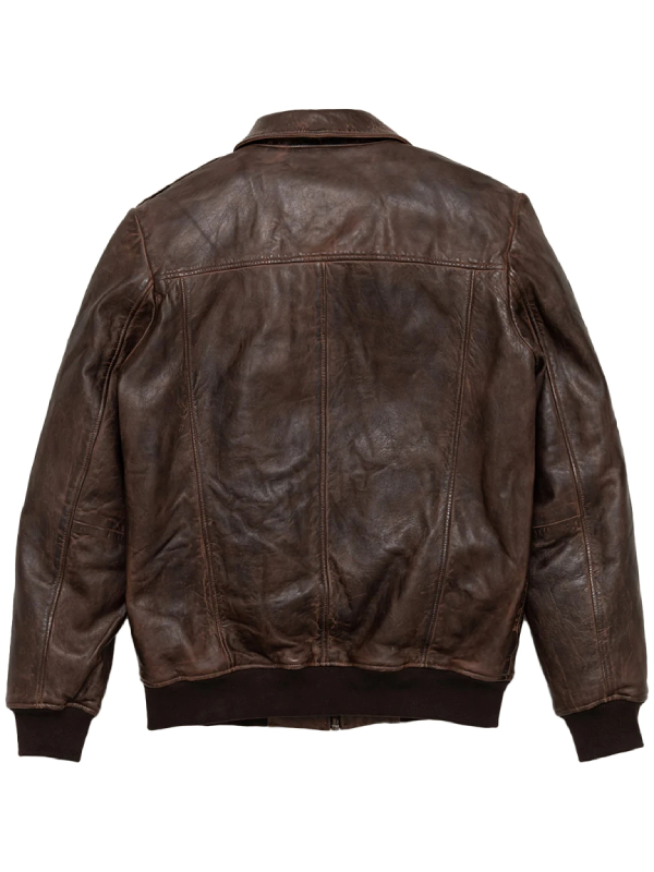 Men's A2 Aviator Cockpit Brown Bomber Leather Jacket