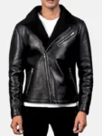 Men's Aviator Leather Black Biker Jacket