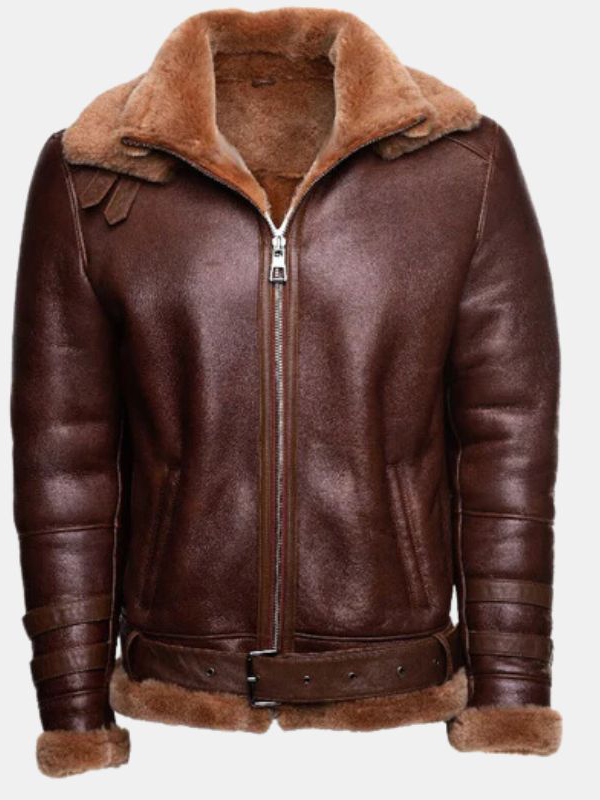 Men's B3 RAF Aviator Flying Pilot Brown Jacket