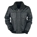 Mens Bike Racer Black Leather Jacket