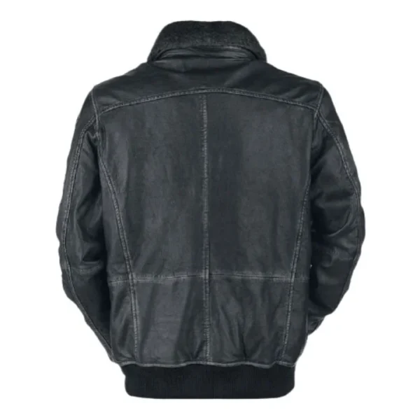 Mens Bike Racer Black Leather Jacket