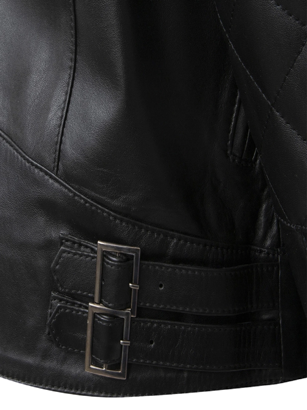 Men's Black Leather Biker Jacket