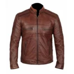 Men Brown Distressed Biker Jacket