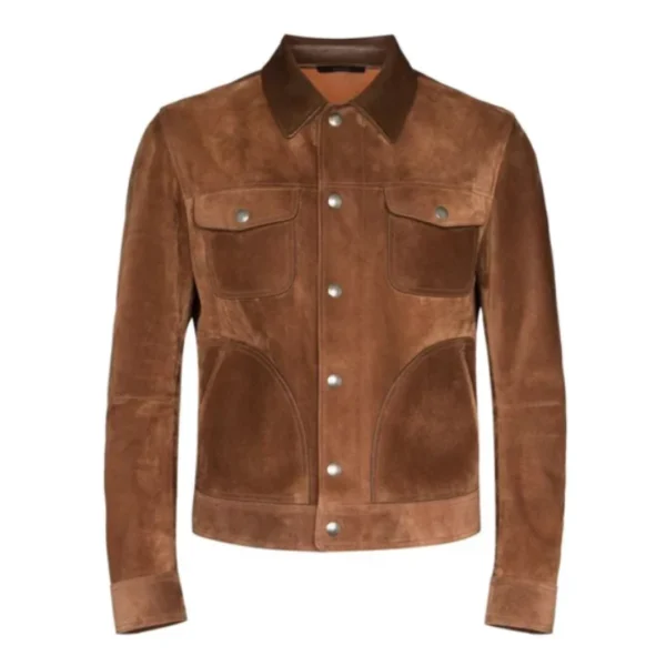 Mens Brown Suede Leather Jacket