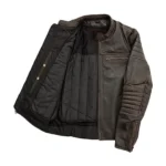 Mens Distressed Brown Cafe Racer Jacket