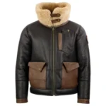 Men's F-35 Aviator Chocolate Sheepskin Jacket