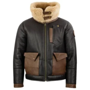 Men's F-35 Aviator Chocolate Sheepskin Jacket