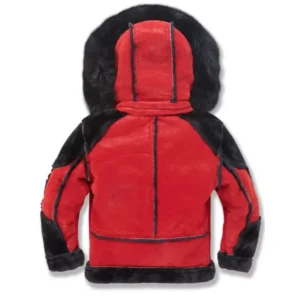 Men's Insulated Fur Hooded Jacket Back