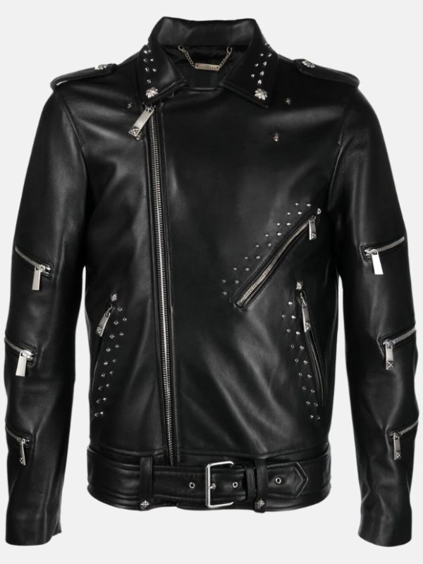 Men's John Richmond Studded Leather Jacket