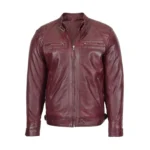 Mens Maroon Lambskin Leather Jacket