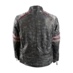 Mens Motorcycle Retro Biker Leather Jacket