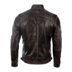 Mens Quilted Brown Leather Jacket