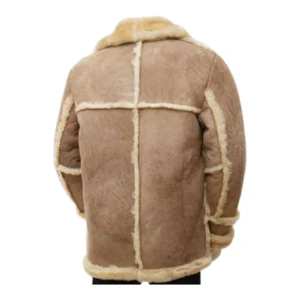 Mens Sheepskin Leather Fur Coat Back