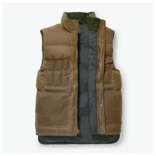 Men Brown Puffer Vest